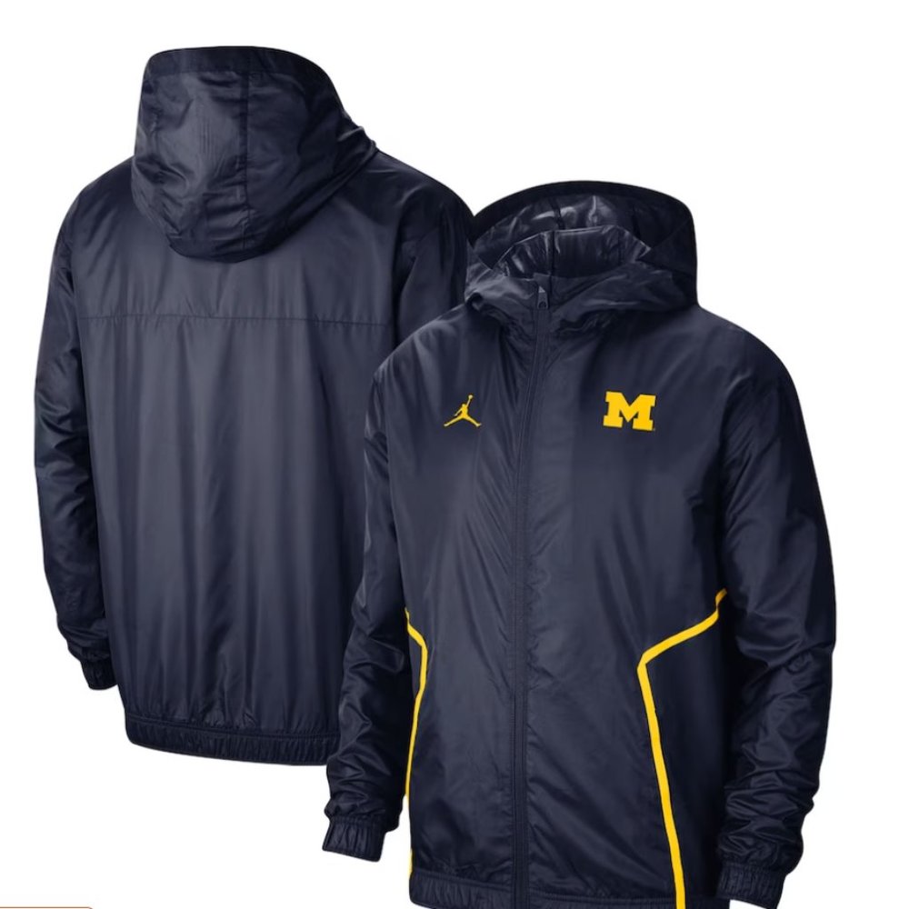 NWOT Men's Jordan Brand Navy Michigan Wolverines 2021 Sideline Full-Zip Jacket